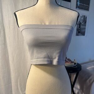 white stretchy tube top